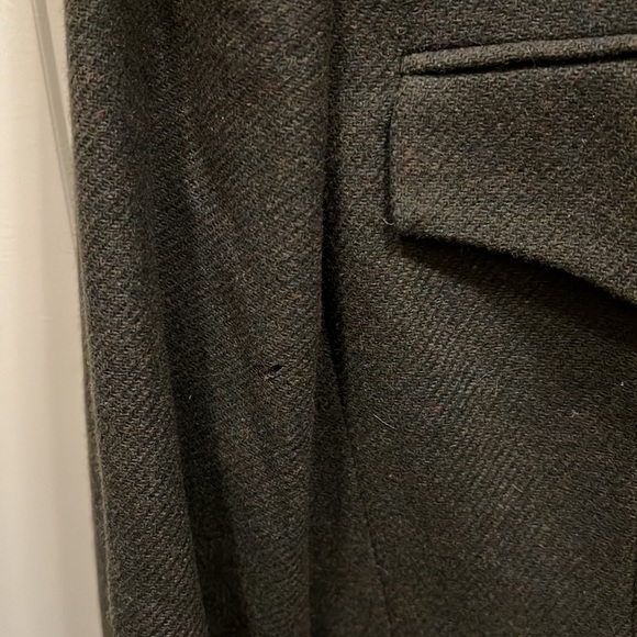 1990’s Jones NY Green Lambs Wool Hunting Jacket Single Breasted Welt Pockets - Picture 10 of 10